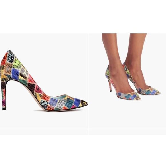 Area Women's Olivia Pump Mulit color patchwork Heels Pumps 37 Patchwork Python - Picture 1 of 12